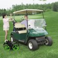 thumbnail image 3 of Gymax Chariot de Golf Pliable à 4 Roues à Pousser et Tirer avec Frein Sac Imperméable Vert, 3 of 10