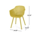 thumbnail image 2 of Christopher Knight Home Davina Chaise de Salle à Manger d'Extérieur (Ensemble de 2), Jaune, 2 of 9