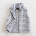 thumbnail image 2 of KIHOUT Spring Winter Warm Coat Women's Solid Color Stand Collar Faux Zipper Vset Jacket Top,Size S-4XL, 2 of 6