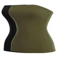 thumbnail image 1 of CHUANK Haut Bandeau Long Tube Basique Uni Extensible en Coton pour Femmes, Lot de 2, 1 of 5