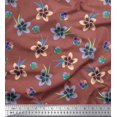 thumbnail image 1 of Soimoi Brown Rayon Fabric Leaves & Flower Floral Decor Fabric Printed Yard 56 Inch Wide, 1 of 3