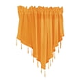 thumbnail image 2 of JilgTeok 2 Pcs Floral Sheer Lace Shade Window Curtain with Scalloped Edges and Rod Pocket Top for Easy Hanging Light Filtering Valances Drapery for Farmhouse, Kitchen, Bedroom Clearance, 2 of 3