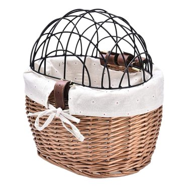 Panier de Guidon avant pour Vélo pour Chat et Chien, Panier pour Animaux en Osier Tressé à la Main, Panier de Vélo de Route, Transporteur pour Animal de Compagnie Chat Chien