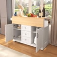 thumbnail image 3 of taoruifang white 55.7'' Kitchen Island with 2 Drop Leaf for 4-6 Seating with Power Outlet, 3 of 27