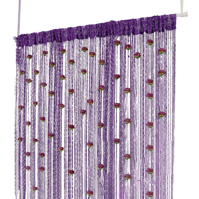 TIELUTT Rose Thread Door Curtain 2024 39x79 Inch String Total Curtains for Bedroom Shower Curtain for Small Shower Cold Blocking Window Curtains 6 Foot Curtains Sheer Curtains 96 Inches Long 4 Panels