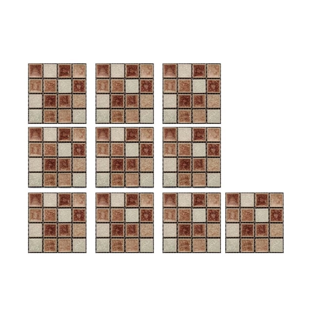 Birdeem 10Pc 3D Crystal Tile Stickers Diy Self-Adhesive Wall Stickers
