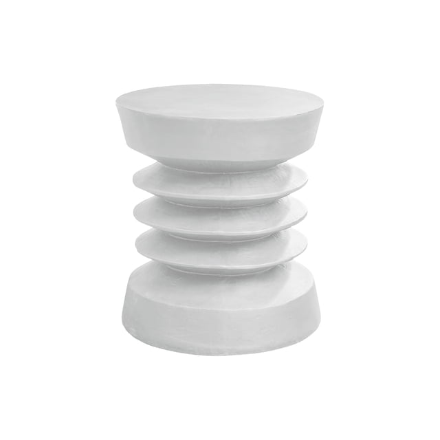 Monarch Specialties table d'Appoint Ronde Blanche de 25 Pouces de Hauteur avec base Piédestal en Spirale en Oxyde de Magnésium Résistant aux Intempéries, Conçue pour une Utilisation Intérieure Ou Extérieure comme table d'Appoint, de Bout de Canapé Ou de Chevet, Convient Aussi aux Espaces Compacts comme les patios Ou les Chambres.