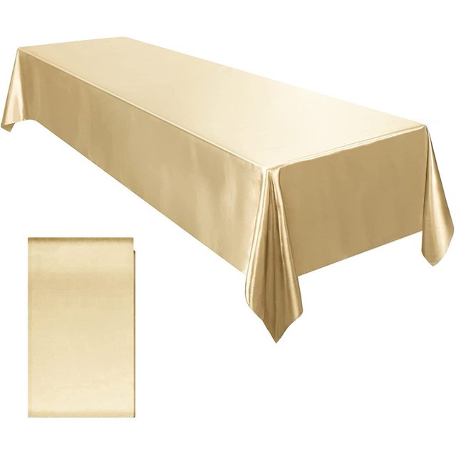 Lefu Satin Tablecloth Table Cloth 145x260cm for Banquet Decor Wedding Dining Table