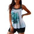 thumbnail image 3 of Maillots de Bain Tankini en Maille à Contrôle du Ventre pour Femmes, Deux Pièces, Haut de Tankini Blouson Modeste avec Bas de Bikini, 3 of 9
