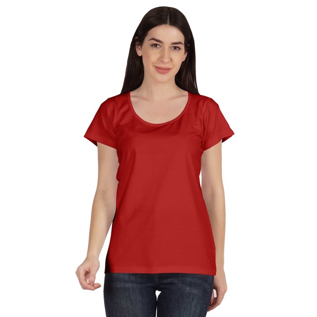 Inkmeso T-Shirt Basique à Encolure Dégagée Décontracté à Manches Courtes en Coton Uni T-Shirt Haut pour Femmes