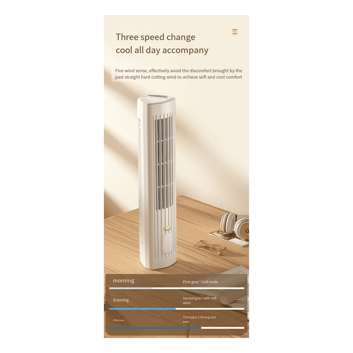 Portable Automatic Remote Air Conditioner, USB Personal Air Conditioner Mini Conditioner with 3-Speed Electric Fan White