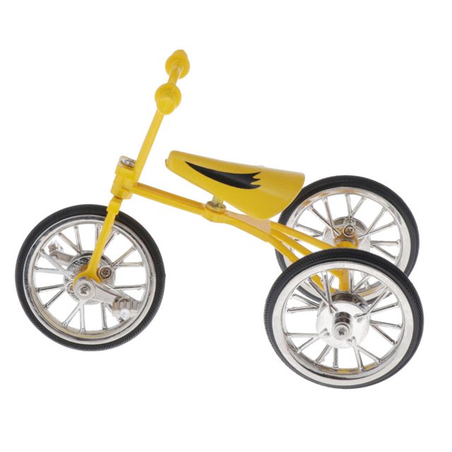 HILABEE 1:10 Scale Alloy Tricycle Bike Model Toy Tabletop Home Decoration Yellow