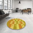 thumbnail image 4 of Ahgly Company Tapis d'Intérieur Lavables en Machine Rectangle Transitionnel Jaune Or Vif, 3' x 5', 4 of 7