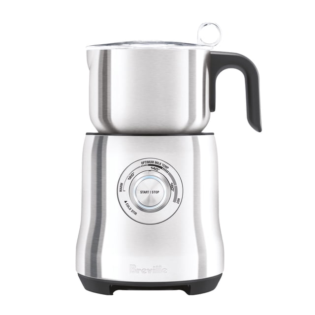 Breville Mousseur à Lait, Modèle BMF600XL, en Acier Inoxydable Brossé. Comprend un Disque à Mousser à latté pour un Lait Onctueux, un Disque à Mousser pour cappuccino pour une Mousse Épaisse et une Fonction de Fabrication de Chocolat Chaud. Comprend un Rangement à Disque Intégré et Fonctionne à 110-120 volts. la Pichet Chauffée par Induction Va au Lave-Vaisselle pour un Nettoyage Facile.
