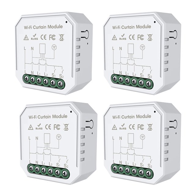 Riwcyla Module de Commutation de Rideau Intelligent Wi-Fi Module de Modification de Rideau pour la Maison Appareil Mobile Fonction de Partage de Minuterie Application Télécommandes Contrôle Compatible avec Commande Vocale à Domicile