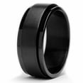 thumbnail image 2 of Bague Anti-Stress Rotative en Acier Inoxydable Noire pour Homme, Bande Anti-Anxiété 8 mm, 2 of 6