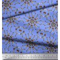 thumbnail image 2 of Soimoi Blue Rayon Fabric Floral Wreath Geometric Fabric Prints By Yard 58 Inch Wide, 2 of 5