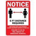 thumbnail image 1 of SignMission OS-NS-RD-1218-25529 Covid-19 Notice Sign - Notice 6 ft. Distance Required, 1 of 1