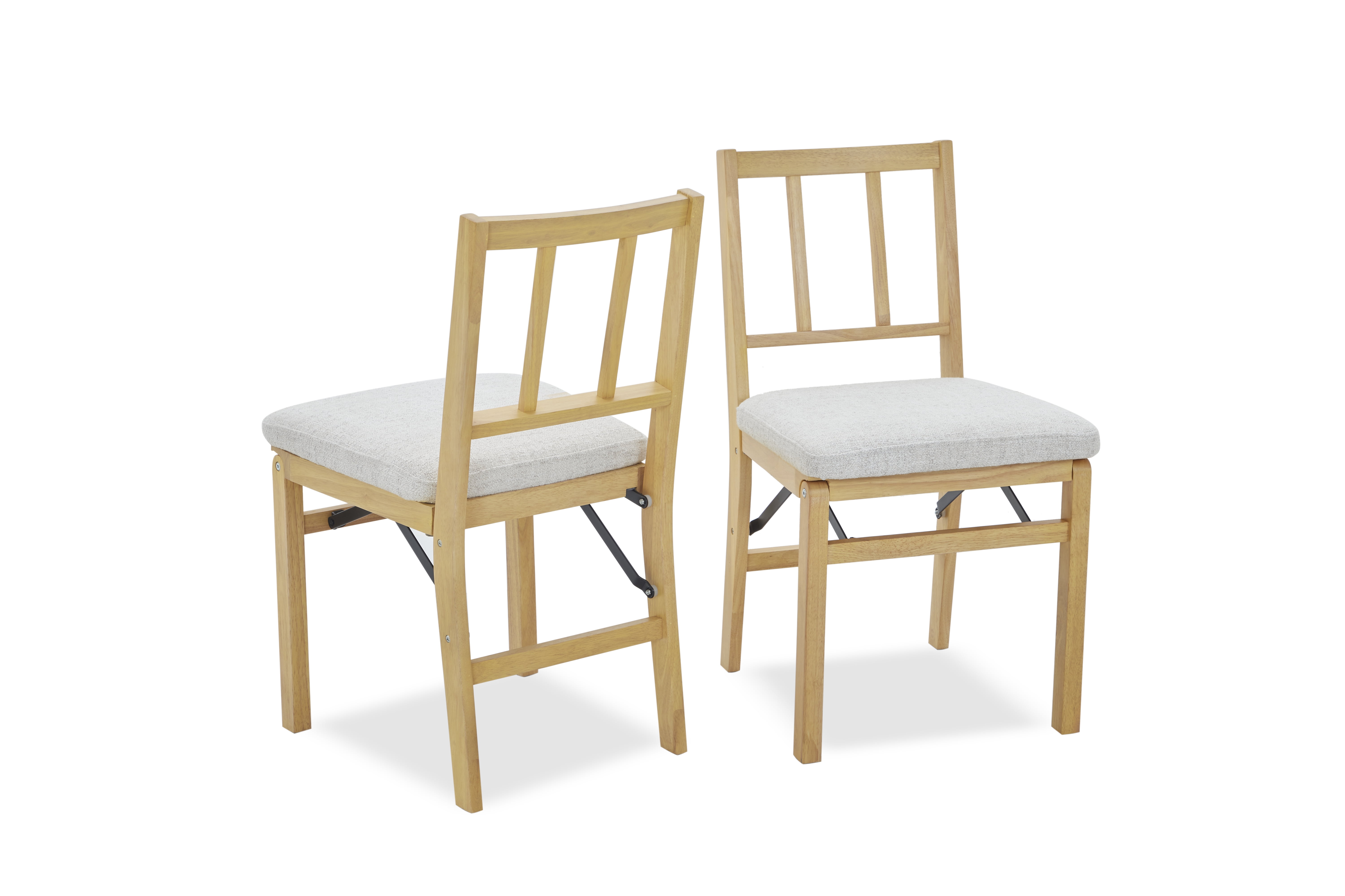 Mainstays Basic Folding  Fabric Chair 2PK-Wheat