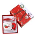 thumbnail image 1 of Lipstore Christmas Mug Set Water Container Milk Mug Tea Cup Cute with Lid Spoon Xmas Gift Red Socks, 1 of 8