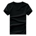 thumbnail image 1 of Mefallenssiah Hauts pour Hommes Col en V Clair Col Rond Manches Courtes top Manches Courtes Chemisiers à Col en V, 1 of 1