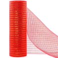 thumbnail image 3 of Deco Mesh for Wreath Red Poly Mesh Ribbon with Metallic Foil 10 Inch X 30 Feet Each Roll for Wreaths, Swags Bows Wrapping and Decorating Projects, 3 of 3