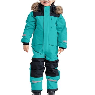 Combinaisons de Neige pour Grands Enfants - Garçons et Filles Tout-Petits 1 Pce Combinaison de Neige - Manteau d'Hiver Unisexe à Manches Longues avec Capuchon en Duvet pour Planche à Neige et Ski en Plein Air Vêtements par Llywey, Bleu Ciel, 4T