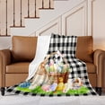 thumbnail image 4 of Cheapark Easter Flannel Sofa Blanket Soft Couch Throw With Bunny And Colorful Eggs Pattern For Home Decor And Holiday Gift, 4 of 6