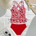 thumbnail image 2 of Nwiuh Bas de Bikini de Bain UPF 50+ pour Filles et Ensemble Tankini à Dos Nageur (Rouge, 9-10 Ans), 2 of 6