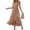 Khaki, variant on LOVZFMLL Dresses Women's Casual Solid Color Embroidered Lace Cuffs-neck Dress