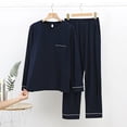 thumbnail image 1 of TIMIFIS Ensemble de Pyjama pour Hommes Hommes Ensemble de Détente 2 Pcs Ensembles de Pyjamas Confortable Uni Manches Longues Col Rond Haut de Nuit et Pantalon Costume - Printemps/été, 1 of 3