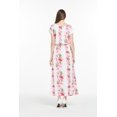 thumbnail image 3 of Robe Maxi Simple Hawaïenne pour Femme à Manches Cap Luau m Rose Blanc Hibiscus, 3 of 5