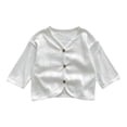 thumbnail image 1 of Besolor Baby Girls Cardigans Kids Casual V Neck Button Front Hollow out Long Sleeve Jacket Tops Fall Clothes, 1 of 4