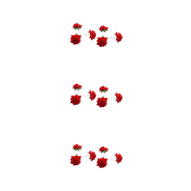 relayinert 6 Pcs ABS Fleur de Mariage avec Grand Application et Fixation Sécurisée Épingles à Cheveux Fleur de Mariée Rouge 3ensemble