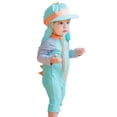 thumbnail image 2 of Hiiyo Little Boys Long Sleeve Zip-Up Rash Guard UPF 50+ One-Piece Swimsuit with Hat, 2 of 4