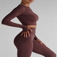 thumbnail image 4 of Ladies‘ Thumb Hole Long Sleeve Yoga Shirt with Cropped Design for Workouts, 4 of 7