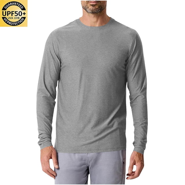 Pitauce Maillot Dermoprotecteur de Natation UPF 50+ pour Homme à Manches Longues, Séchage Rapide, Léger, Protection Solaire SPF UV, Chandails pour la Randonnée, la Pêche, la Course