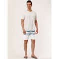 thumbnail image 4 of INSPIRE CHIC Men's Striped Beach Shorts Color Block Swimming Drawstring Board Surfing Shorts White Blue 32, 4 of 6