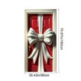 thumbnail image 3 of Qiulaii Rideau de Porte de Noël avec Design Festif de Nœud - Polyester Durable Décoration de Fête pour Porte Intérieure 35*71 Po, 3 of 8