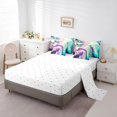 thumbnail image 3 of YST Rainbow Watercolor Bedding Comforter Set Abstract Marble Design, King Size 7pcs Bed in a Bag, 3 of 4