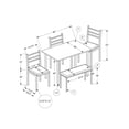 thumbnail image 2 of Monarch Specialties Dining Set, 5pcs Set, 40" Rectangular, Kitchen, Small, White Metal And Laminate, Grey Fabric, Contemporary, Modern, 2 of 4