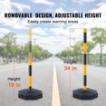 thumbnail image 2 of KFFKFF Movable Traffic Diverting Pylons, Set of 6, Safety Traffic Diverting Barrier with Loadable Base and 8FT Chain, Ideal for Traffic Management, Parking Area, Construction Warning, Roadways, 2 of 9