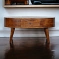 thumbnail image 4 of Table Basse Arrondie en Bois Massif de Châtaignier de Style Artisanal, 4 of 8