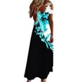 thumbnail image 2 of AMERTEER Robe Formelle Imprimé Floral Dentelle Été Ample Ligne A Maxi Robe pour Banquet, 2 of 13