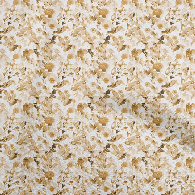 oneOone Silk Tabby Gamboge Yellow Fabric Water Color Craft Projects Decor Fabric Printed By The Yard 42 Inch Wide