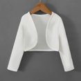 thumbnail image 1 of EQWLJWE Liquidation d'Économies d'Été! Blazer Court Décontracté pour Femme à Manches 3/4, Col Rabattu, Ouvert à l'Avant, Cardigan de Travail de Bureau, Veste de Complet, Boléro, 1 of 6