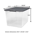 thumbnail image 4 of HOMZ Bac de Rangement Empilable en Plastique Transparent de 64 Pintes avec Couvercle, Lot de 2, Gris, 4 of 8