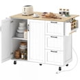 thumbnail image 1 of HOMCOM Kitchen Island w/ Drop Leaf, Rolling Kitchen Cart w/ Storage, White, 1 of 10