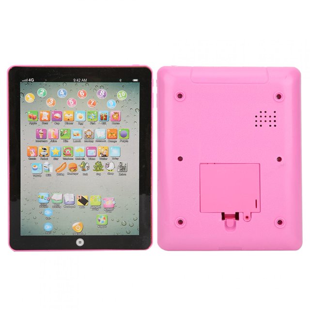 Chinese English Child Tablet Toy, Education Baby Toy Highly Simulation Kids Pink