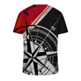 thumbnail image 3 of Birdeem Chandail Décontracté pour Hommes Col en V Imprimé Manches Courtes T-Shirt Blouse, 3 of 4